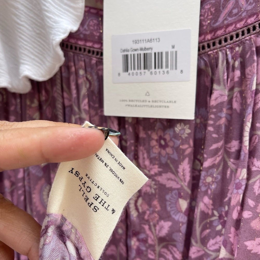 ❌SOLD❌ Spell Dahlia Mulberry Dress - Picture 7 of 8